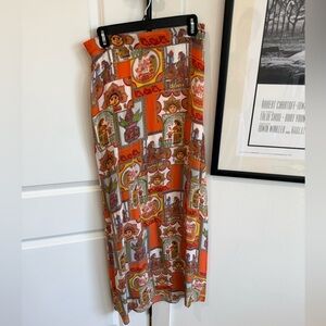 Calypso St. Barth Orange Multicolor Maxi Skirt
